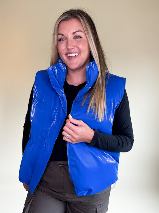 Whitney Puffer Vest- Royal