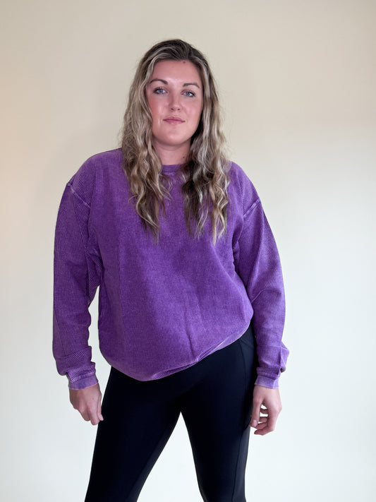 Ryder Luxe Corded Crew- Purple