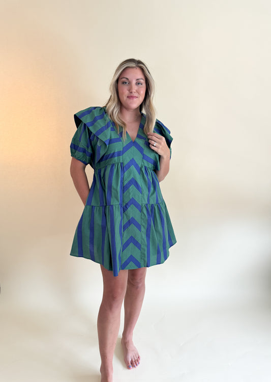 Piper Dress- Green & Blue