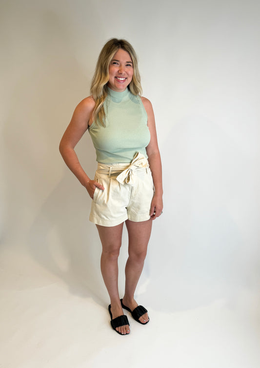 Olivia Tie Shorts- Beige