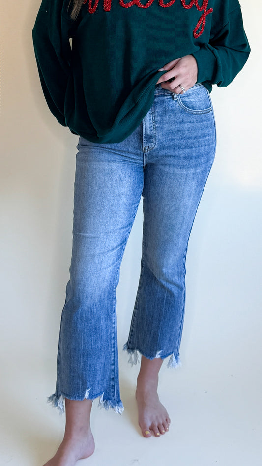 HR Cropped Flare Jeans