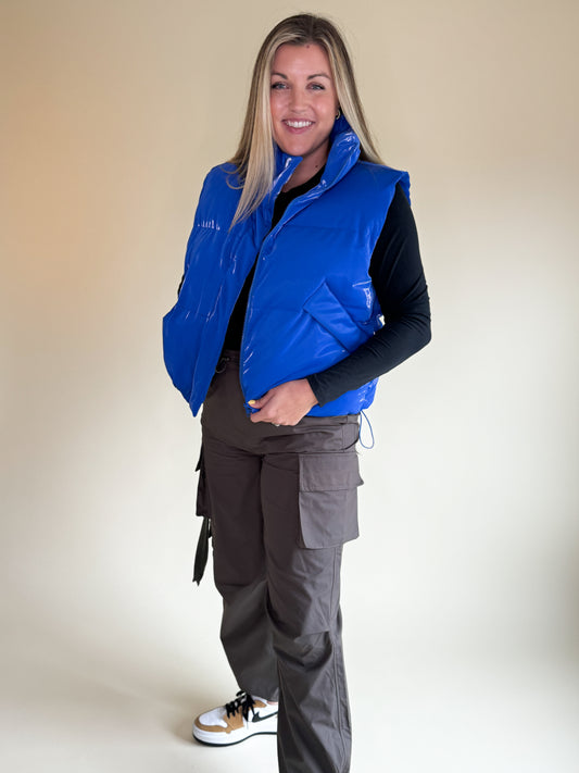 Whitney Puffer Vest- Royal