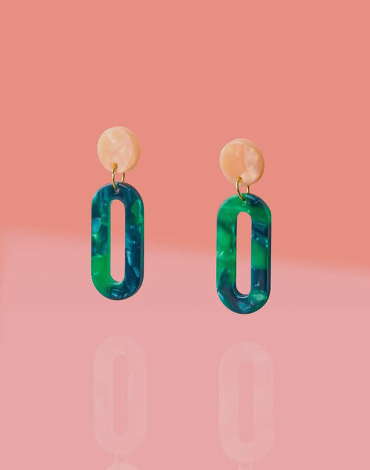 Fall Emerald Oval Earring