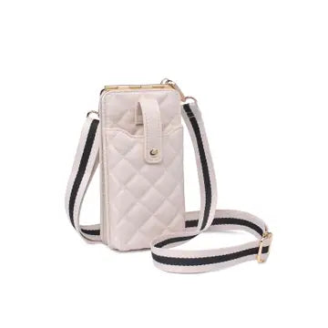 Duality Quilted Cell Phone Crossbody- Cream