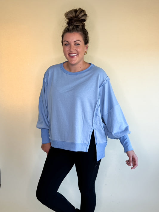 Cameron Two Toned Top- Blue