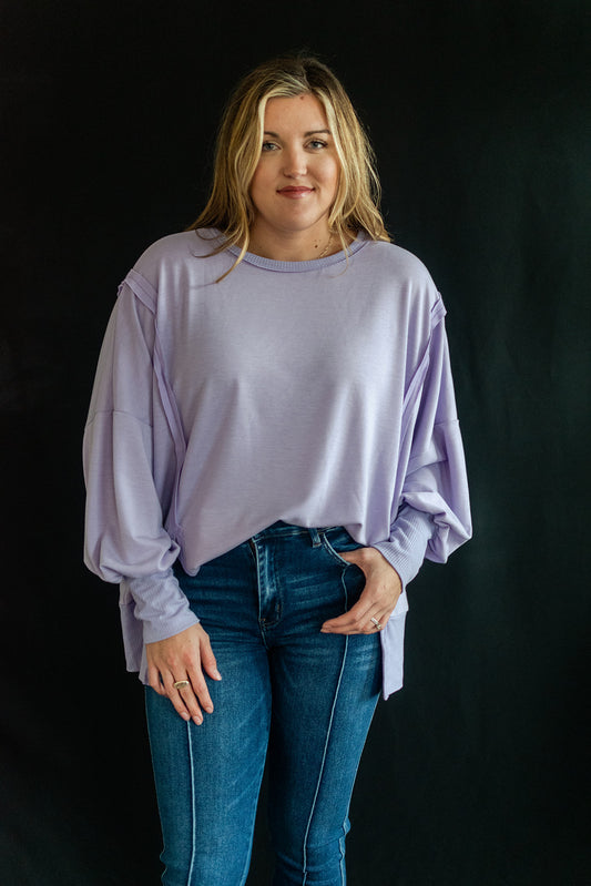 The Cameron Two Toned Top- Lavender